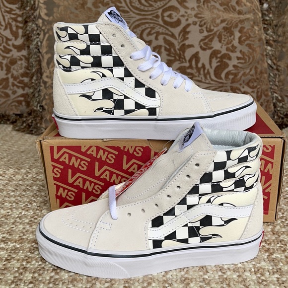 Vans Sk8-Hi Checker Flame Classic White WMNS - Picture 2 of 16
